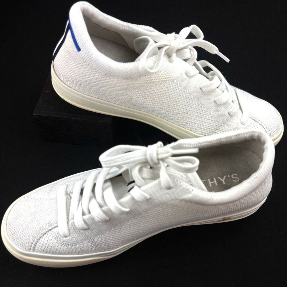 ~ Rothy's Sneakers Washable 6.5 White Mesh Rubber Wmn Preppy Athleisure Classic